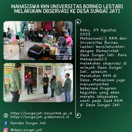 Silaturahmi Mahasiswa KKN Universitas Borneo Lestari ke Desa Sungai Jati